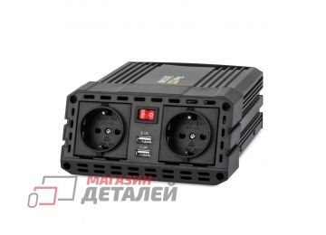 Автомобильный инвертор TopON TOP-PI300 300W 2 розетки 2 USB пиковая мощность 600W черный