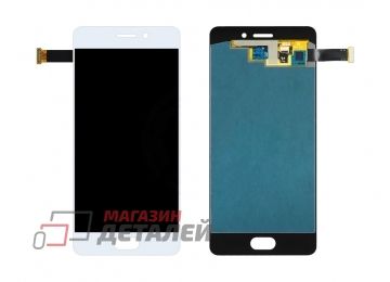 Дисплей (экран) в сборе с тачскрином для Meizu Pro 7 белый (OLED)
