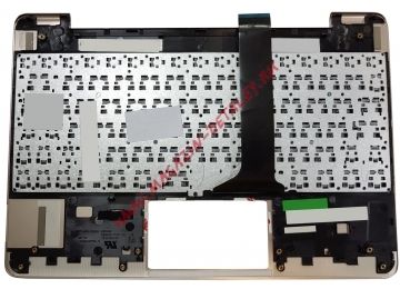 Клавиатура (топ-панель) для ноутбука Asus TF210 черная с серебристым топкейсом