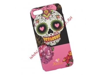 Защитная крышка для iPhone 8/7 "KUtiS" Skull BK-8 Los Muertos Chica (черная с розовым)