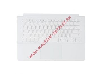 Клавиатура (топ-панель) для ноутбука Samsung 915S3 белая с белым топкейсом