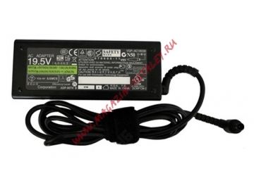 Блок питания (сетевой адаптер) для ноутбуков Sony Vaio 19.5V 3.9A 75W 6.5x4.4 мм с иглой черный, без сетевого кабеля