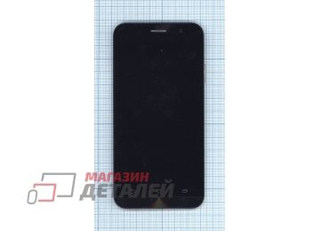 Дисплей (экран) в сборе с тачскрином для Asus ZenFone Go ZB500KL черный с рамкой (с разбора)