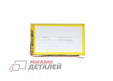 Аккумулятор универсальный 4x57x94 мм 3.8V 3000mAh Li-Pol (2 pin)