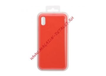 Силиконовый чехол для iPhone Xs Max "Silicone Case" (оранжевый, блистер)