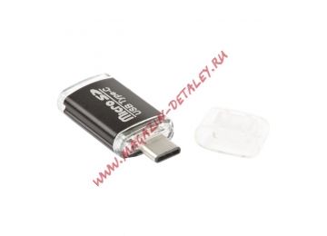 OTG USB Type-C на Micro SD картридер черный, коробка