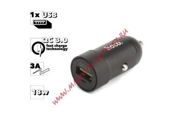 Автомобильная зарядка HOCO Z32 Speed Up 1xUSB, 3А, 18W, QC3.0, LED (черная)