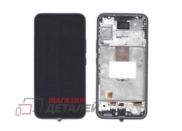 Дисплей (экран) в сборе с тачскрином для Samsung Galaxy A54 5G SM-A546E черный с рамкой (OLED)