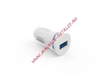 Автомобильная зарядка LDNIO 2 USB выхода 2.1А + кабель для Apple 8 pin DL-C12 белое, коробка