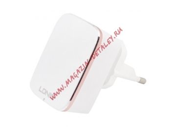 Блок питания (сетевой адаптер) LDNIO 2 USB выхода 2,4А + кабель для Apple 8 pin A2204 белый, коробка