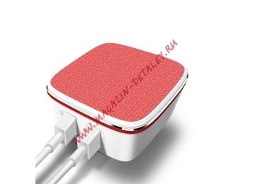 Блок питания (сетевой адаптер) LDNIO 2 USB выхода 2,4А Quick Charge 2.0 + кабель для Apple 8 pin A2405Q белый, коробка