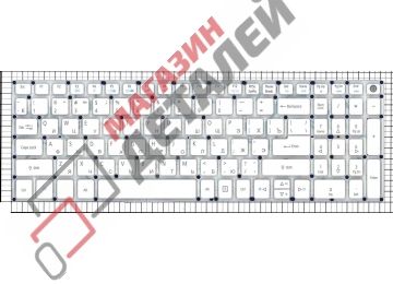 Клавиатура для ноутбука Acer Aspire E5-573 белая без рамки без подсветки