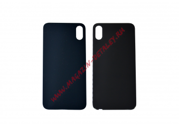 Задняя крышка (стекло) для iPhone XS черная (Premium)