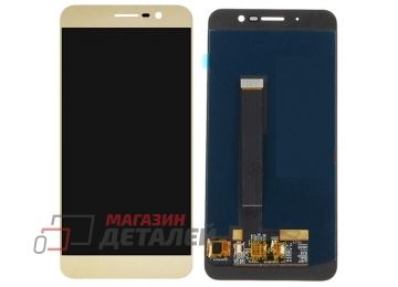 Дисплей (экран) в сборе с тачскрином для ZTE Blade A910 золотистый