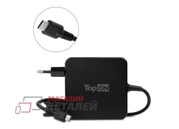 Блок питания (сетеаой адаптер) TopON TOP-UC100 5-20V 3A 100W Type-C Quick Charge 3.0 черный в розетку