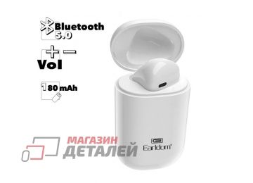 Bluetooth гарнитура Earldom ET-BH03 BT 5.0, вкладыш (белая)