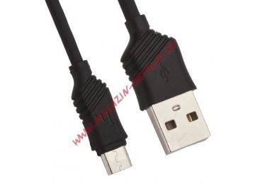 USB кабель HOCO X6 Khaki Micro Charging Cable L=1M черный