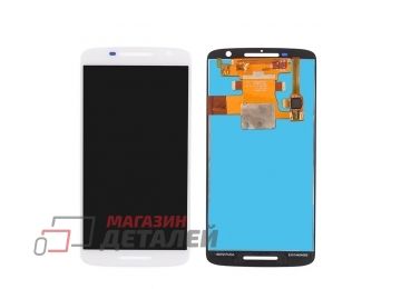 Дисплей (экран) в сборе с тачскрином для Motorola Moto X Play белый