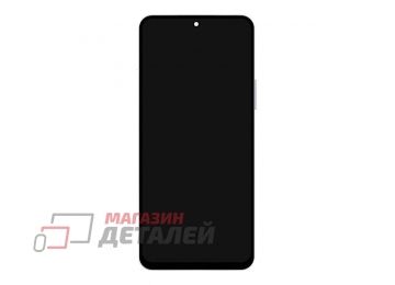 Дисплей (экран) в сборе с тачскрином для Huawei Honor X8a, 90 Lite (CRT-LX1, CRT-NX1) серебристый с рамкой  (Premium LCD)