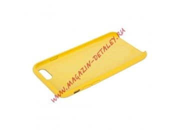 Защитная крышка для iPhone 8/7 Leather Сase кожаная (желтая, коробка)