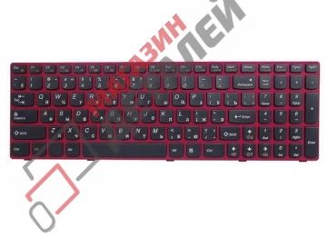 Клавиатура для ноутбука Lenovo IdeaPad G580 G585 G780 черная с красной рамкой