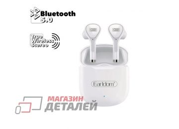 Bluetooth гарнитура Earldom ET-BH46 BT 5.0, вставная (белая)
