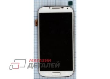 Дисплей (экран) в сборе с тачскрином для Samsung Galaxy S4 GT-I9500 белый с рамкой (TFT-совместимый)