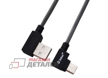 Кабель Zetton USB SyncCharge RoundArmor Corner Data Cable USB <-> USB-C серый (ZTUSBRARCGYUC)