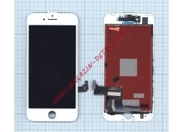 Дисплей (экран) в сборе с тачскрином для Apple iPhone 7 с рамкой белый AAA