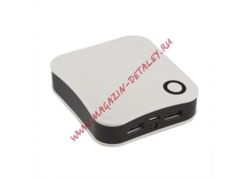Универсальный внешний аккумулятор LP Li-ion 7800mAh 2 USB выхода 1А + 2,1А, белый с черным, коробка
