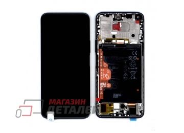 Дисплей (экран) в сборе с тачскрином, панелью и аккумулятором для Huawei Nova 8i (02354GMW) черный
