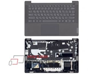 Клавиатура (топ-панель) для ноутбука Lenovo Ideapad 5-14IIL05  Type-C серая с серым топкейсом