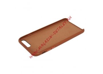 Защитная крышка для iPhone 8 Plus/7 Plus Leather Сase кожаная (коричневая, коробка)