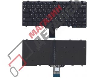 Клавиатура для ноутбука Dell Latitude E7250, E7270 черная без рамки без подсветки
