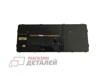Клавиатура для ноутбука HP EliteBook 820 G3, 820 G4, 725 G3 черная с серой рамкой и подсветкой, под трекпоинт