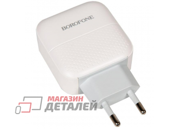 Блок питания (сетевой адаптер) BOROFONE BA46A Premium USB Type-C PD 18W 5V 3.0A белый