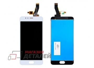 Дисплей (экран) в сборе с тачскрином для Meizu M5s белый (Premium LCD)