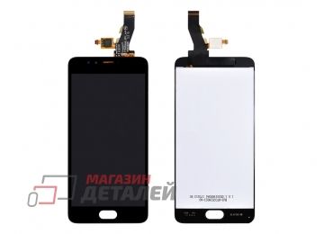Дисплей (экран) в сборе с тачскрином для Meizu M5s черный (Premium LCD)