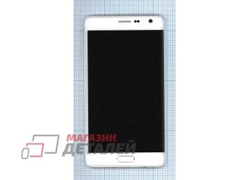Дисплей (экран) в сборе с тачскрином для Samsung Galaxy Note Edge SM-N915A белый с рамкой