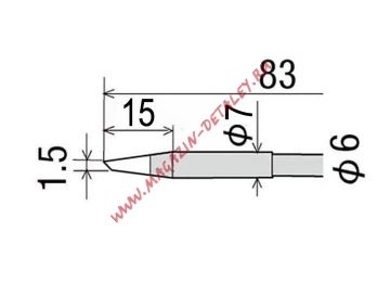 Сменное жало RD-67BC (d6/7 х85мм) для паяльников GOOT KX, KS