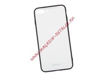Защитная крышка "LP" для iPhone 7 Plus/8 Plus "Glass Case" (белое стекло/коробка)