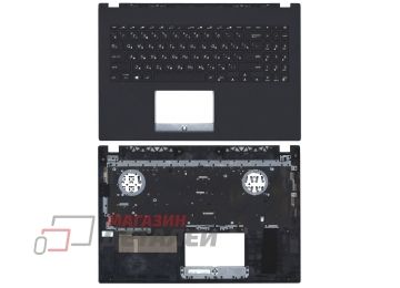Клавиатура (топ-панель) для ноутбука Asus X571GT темно-синий без тачпада