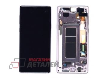 Дисплей (экран) в сборе с тачскрином для Samsung Galaxy Note 9 SM-N960F фиолетовый с рамкой (Premium SC LCD)
