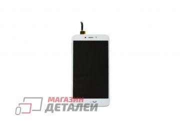 Дисплей (экран) в сборе с тачскрином для Xiaomi Redmi 4X белый с рамкой (Premium LCD)
