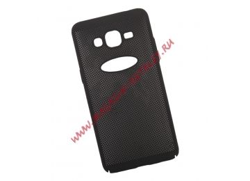 Защитная крышка для Samsung J2 Prime "LP" Сетка Soft Touch (черная) европакет