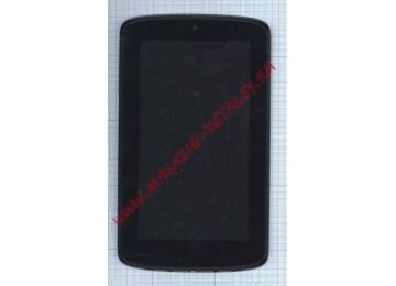 Дисплей (экран) в сборе с тачскрином для Archos Arnova 7c G3 черный с рамкой