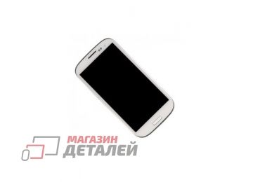 Дисплей (экран) в сборе с тачскрином для Samsung Galaxy S3 LTE GT-I9305 белый с рамкой