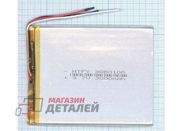 Аккумулятор универсальный 3x80x100 мм 3.8V 3000mAh Li-Pol (3 Pin)