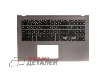 Клавиатура (топ-панель) для ноутбука Asus X509 черная с серым топкейсом (с разбора)