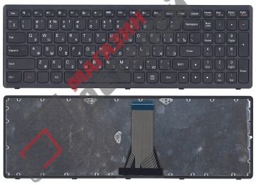 Клавиатура для ноутбука Lenovo IdeaPad Flex 15 G500S G505A G505G черная с черной рамкой